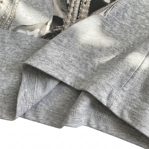 T-<span class=keywords><strong>shirt</strong></span> décontracté d'été pour <span class=keywords><strong>femme</strong></span>, col rond, coupe oversize, manches courtes, 100 % coton jersey, imprimé numérique, respirant, anti-boulochage - Product Image 4