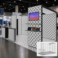 Stand d'exposition portable en aluminium SEG avec éclairage LED, tailles 3x3, 6x3, 10x10, 10x20 pieds, personnalisable pour salons professionnels
