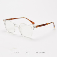 Lunettes en acétate de haute qualité pour homme, verres carrés de style coréen, lentilles transparentes, à grande monture, cadeaux léopard brun, TR90
