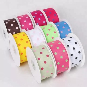 Pink Dots Glitter Printed Polyester/Cotton Double Face Grosgrain <b>Ribbon</b> 1-1/2 Inch Wide for Gift Packaging - Product Image 4