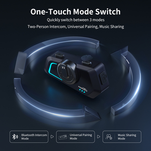 Fodsports T1 1KM 2 cavaliers étanche interphone <span class=keywords><strong>moto</strong></span> 2 personnes partage de musique interphone <span class=keywords><strong>bluetooth</strong></span> <span class=keywords><strong>casque</strong></span> pour <span class=keywords><strong>moto</strong></span> - Product Image 2
