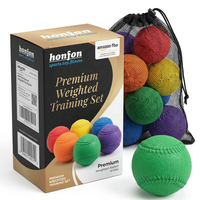 Ensemble d'entraînement de baseball lesté de qualité supérieure, en boîte de vente au détail - Prêt pour FBA - Balles Plyo pour le lancer - Ensemble de 6 balles en PVC texturé à joint de préhension professionnelle