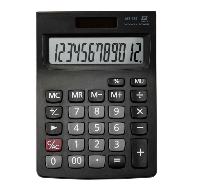 12 Digits Dual Power BIG LCD Display, Desktop Calculator for School and Office Use