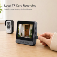 OEM Video Door Phone with 4.3" Monitor Two-Way Audio Motion Alert Battery Powered ABS Material Home Security