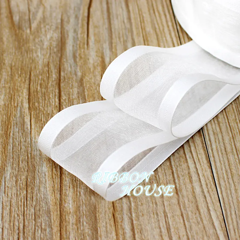 (10 Yards/roll) 38mm nastro di organza bianco a doppia faccia nastri regalo all'ingrosso confezione regalo