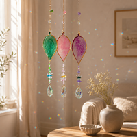 Attrape-soleil en résine en forme de feuille, carillon éolien, ornement de fenêtre, art mural, attrape-soleil décoratif pour la maison, idéal pour le dropshipping