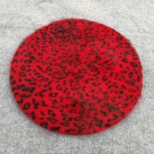 Mode femmes Style coréen imprimé léopard lapin fourrure béret automne peluche hiver chapeau - Product Image 5