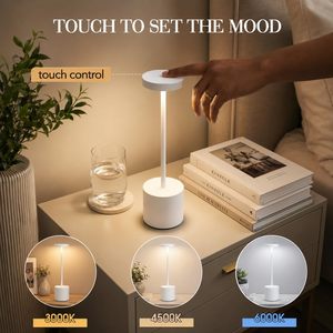 Wholesale Cordless Led Desk Lamps Wireless Rechargeable <b>Touch</b> Dimming Portable Bar Restaurant <b>Lights</b> Modern Table Lamp - Product Image 3