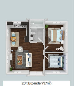 Hiện đại 20ft mở rộng container hiện đại bằng gỗ di động thiết kế nhà cho Văn phòng Phòng ngủ khách sạn phòng tắm phẳng gói trung tâm mua sắm hiện đại - Product Image 2