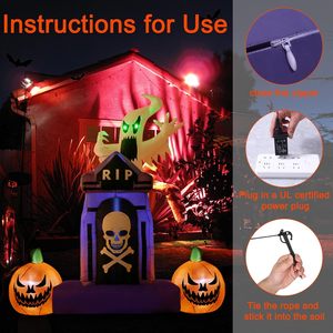 DAMAI 6FT Halloween Yard Garden Lawn Inflatable Decorations LED Lights Tombstones Ghosts for Outdoor Holiday Parties - Product Image 5