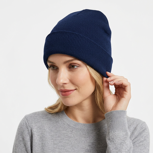 Super Quality 100% Acrylic Winter Warm Custom <b>Knitted</b> Beanie Hat with Custom Logo Unisex Adults Outdoor Ski Sports - Product Image 4