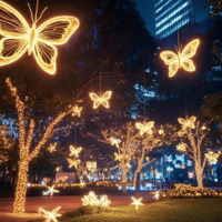 LED-Schmetterling Hängende Lichterkette Baumdekoration Außenbereich Park Garten Feiertagsbeleuchtung Landschaftslicht Skulptur Festival-Laterne