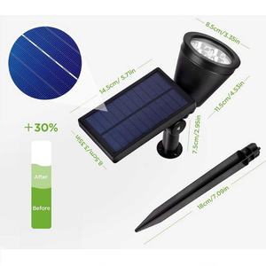 Lampe solaire de jardin LED, lumière extérieure imperméable pour pelouse, lumière murale deux en un, projecteur solaire pour paysage - Product Image 6