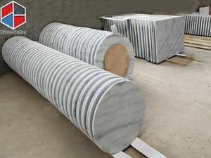 Фокус на заказ круглый белый мрамор высокий верхний стол простая металлическая основа - Product Image 4