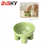 Gamelle surélevée ergonomique pour animaux de compagnie en PP, anti-renversement, avec protection du cou, modèle Macaron, pour chats et chiens
