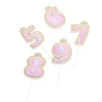 Cake Insertion Decor Insertion Card Party Dekor Cake Topper Neue Pailletten Digitale Kerze Alles Gute zum Geburtstag Nummer Kuchen Kerze