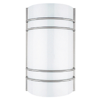 Lampe murale de salle de bain à cylindre en métal chromé avec éclairage LED direct d'usine Lampe murale moderne en verre dépoli Base E26
