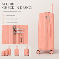 Ensemble de valises rigides OMASKA Custom Spinner à 4 roues, 20, 24 et 28 pouces, résistantes à l'eau, en PP, pour voyages d'affaires