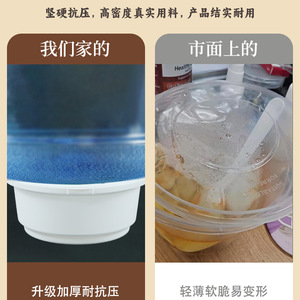 Disposable Round Lunch Box With Lid Food Grade PP Microwave Safe Takeout Container Green And White - Product Image 5
