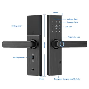 WiFi Smart Digital Door Lock Cylinder Key And Card Type For Home Security With Fingerprint Access Digital Lock Smart Locks