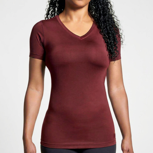 <b>Women</b> Maternity <b>Compression</b> Soft O Neck Comfort Quick Dry Lightweight Four-Way Stretch Breathable OEM Service Running T-Shirt - Product Image 1