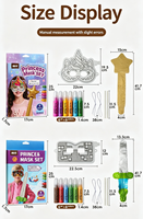Set Masker & Tongkat Sihir Ajaib DIY yang Dapat Dicuci dan Tidak Beracun untuk Anak-anak, Putri & Pangeran, Perlengkapan Kerajinan Lukis Tangan untuk Pesta & Cosplay