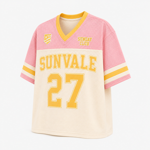Camiseta deportiva de fútbol para mujer, estilo oversized, con bloques de color, de malla transpirable, manga corta, informal, para aficionadas, estilo streetwear - Product Image 4