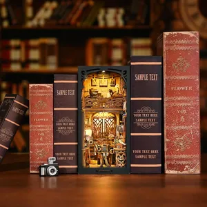 Hamaileon YM02 Book Nook Library DIY, Kit de Rompecabezas 3D de Madera para Casa de Muñecas, Inserto para Estantería, Sala Oscura - Product Image 3