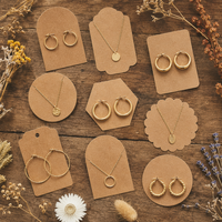 Étiquettes de bijoux en papier kraft écologique, cartes de présentation vintage pour boucles d'oreilles, emballage 300 g/m² avec logo, cartes en papier pour bijoux en gros