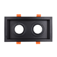 2700K 3000K 4000K Personnalisation 5W Double spot LED MR16 GU10/GU5.3 en aluminium double carré pour plafond de salon
