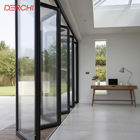 Portes pliantes en aluminium Double verre, Patio personnalisé, accordéon, portes pliantes à vendre