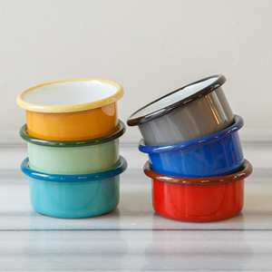 Hochwertige hand gefertigte einfarbige Abenteuer geschirr Emaille Stahl Metall Obst Emaille Ware Schüssel - Product Image 1