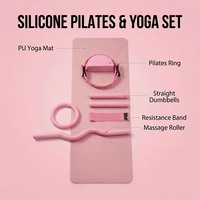 Kit de Pilates personnalisé en gros, Tapis de yoga, Haltères, Poids de cheville et de poignet en silicone, Équipement d'entraînement de fitness à domicile, Fourniture d'usine