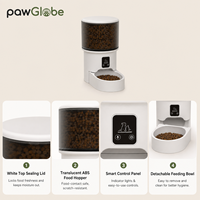 Distributeur automatique intelligent de nourriture pour animaux de compagnie pour chats et chiens d'intérieur, utilisation domestique, OEM, ODM, marque privée, vente en gros, vente au détail, fournitures pour animaux de compagnie PawGlobe