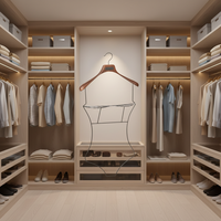 Cintre en bois écologique avec structure métallique robuste, simple niveau, pour maillots de bain, sous-vêtements, vêtements de sport et rangement de literie