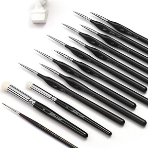 High Quality Wool Drybrush Set Neylon Miniature Detail Artist Paint Brush Drawing Pen Kit 5/0# - Product Image 1