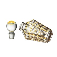 N52 forme hexagonale diamant design Essential attar bouteille d'huile peinture d'or arabe verre Parfum bouteille de parfum