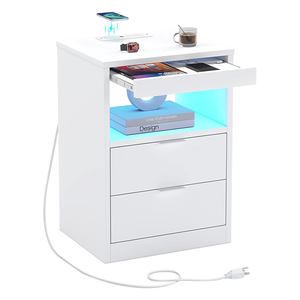 Mesita <span class=keywords><strong>de</strong></span> <span class=keywords><strong>noche</strong></span> inteligente blanca moderna para dormitorio <span class=keywords><strong>de</strong></span> Hotel, mesita <span class=keywords><strong>de</strong></span> <span class=keywords><strong>noche</strong></span> con luz LED para muebles del hogar <span class=keywords><strong>y</strong></span> sala <span class=keywords><strong>de</strong></span> estar - Product Image 1