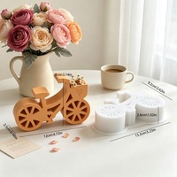 Moule en silicone Early Riser pour arrangement floral de vélo vintage, décoration de bougie d'aromathérapie DIY, contenant pour bougie, ornement de table en plâtre
