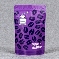 Sachet de café refermable sur mesure, résistant à l'humidité, en PET de qualité alimentaire, imprimé en héliogravure, avec valve et fermeture éclair, pochette autoportante en aluminium