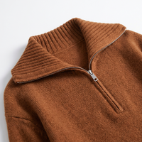Pull-over col montant pour femme 2026, motif géométrique, 100 % cachemire tricoté, coupe ample, décontracté et élégant, automne, vente en gros, OEM