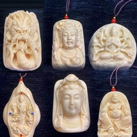 Offre Spéciale : Colliers Pendentifs Guanyin Mille-Arms en Noyer Ivoire, Ornements Sculptés à la Main sur le Thème des Divinités Gardiennes, Styles Variés