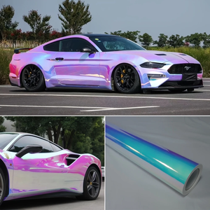 Chrome Rainbow Iridescence Car Wrapping Película <span class=keywords><strong>de</strong></span> vinilo Heat-Healing PVC <span class=keywords><strong>Color</strong></span>-Changing Car Tint en Pink Rainbow Electroplated Chrome - Product Image 2