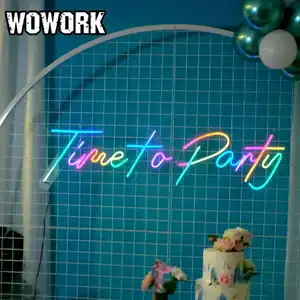 Wowok fushun DIY 3D design personnalisé RGBW led fête de mariage, décor mural de mariage, panneau néon pour la décoration d'événements, 2023
