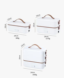 Boîte à lunch chauffante en acier inoxydable HJH16, conteneur de stockage alimentaire portable à 1/2/3 niveaux, boîtes de cuisson du riz en gros - Product Image 4