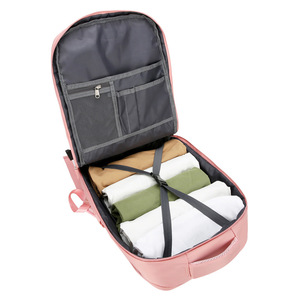 Women's <b>Backpack</b> <b>Large</b> Capacity 36-55L Lightweight Business Travel Bag Solid Color Shoulder Strap - Product Image 3