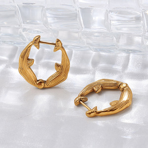 Fashion <b>Cuff</b> <b>Earrings</b> Animal Shape Gold Silver Plated Stainless Steel Irregular Design EH951 - Product Image 3