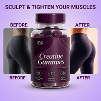 Gummies de créatine monohydrate pour adultes avec collagène, vitamine D3 et calcium – 60 capsules pour la récupération musculaire et l'entraînement