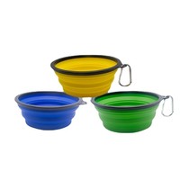Bol pour chien de voyage personnalisé en gros pour animaux de compagnie, bol pour chien en silicone pliable et portable