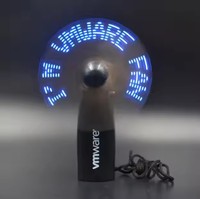 Nuovo Mini portatile a portata di mano batteria con messaggio personalizzato batteria potente Fan Party Favor Led Glow Light up messaggio Fan